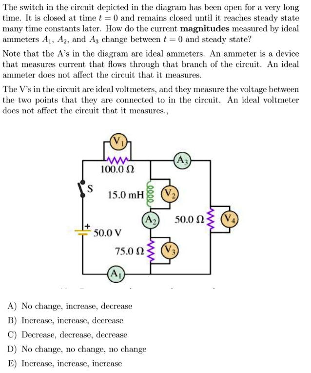 SOLVEDThe switch in the circuit depicted in the diagram has been open
