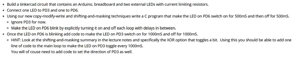 SOLVED: NEED HELP ASAP!!! Build a tinkercad circuit that contains an ...