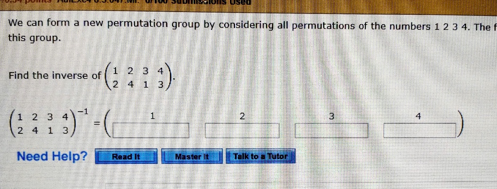 SOLVED: We can form a new permutation group by considering all ...