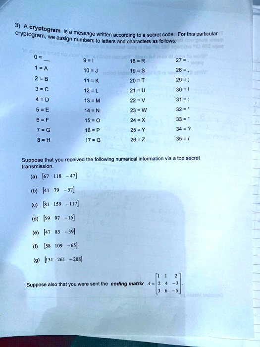 3 a cryptogram cryptogram we message written according