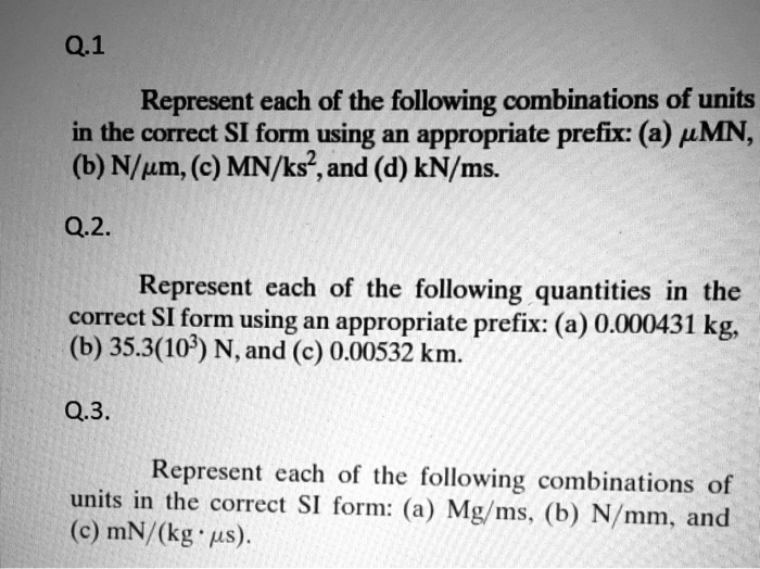 Solved Which of the following are correct units for the