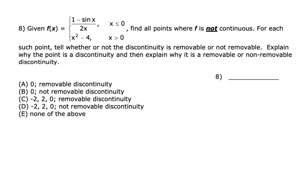 SOLVED Sinx 2x X2 4 X 0 Such Point Tell Whether Or Not The