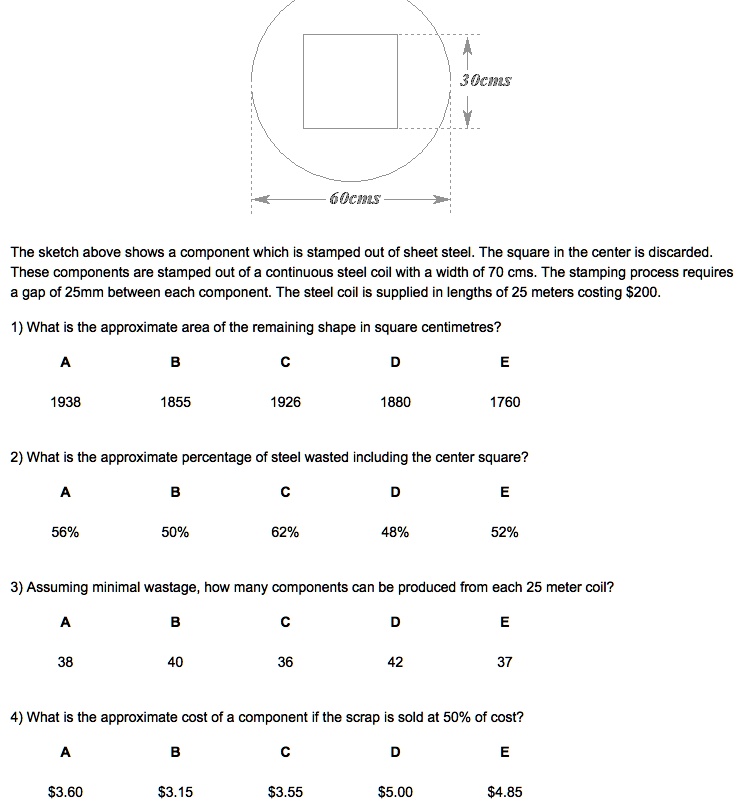 30cms 60cms the sketch above shows a component which is stamped out of ...