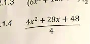 (4x^2 + 28x + 48)/(4)