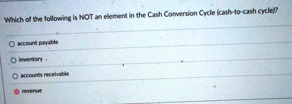 Em Element Cash Math Which of the following is NOT an element in the Cash Conversion Cycle ...