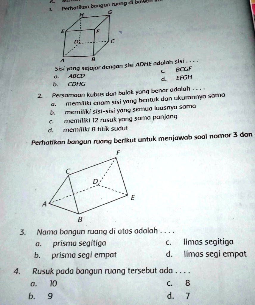 SOLVED: Bisa Bantu Gak Avv ! Je Ruang Di Bovedt Perhatikan Bangun D ...