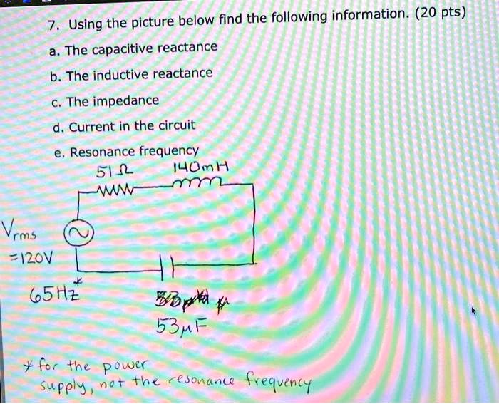 SOLVED Using the picture below, find the following information (20