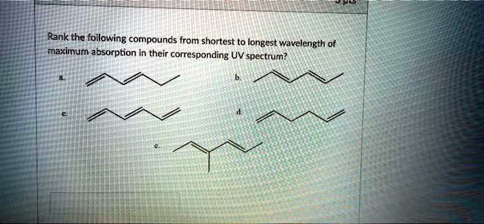 SOLVED: Rank the following compounds from shortest to longest