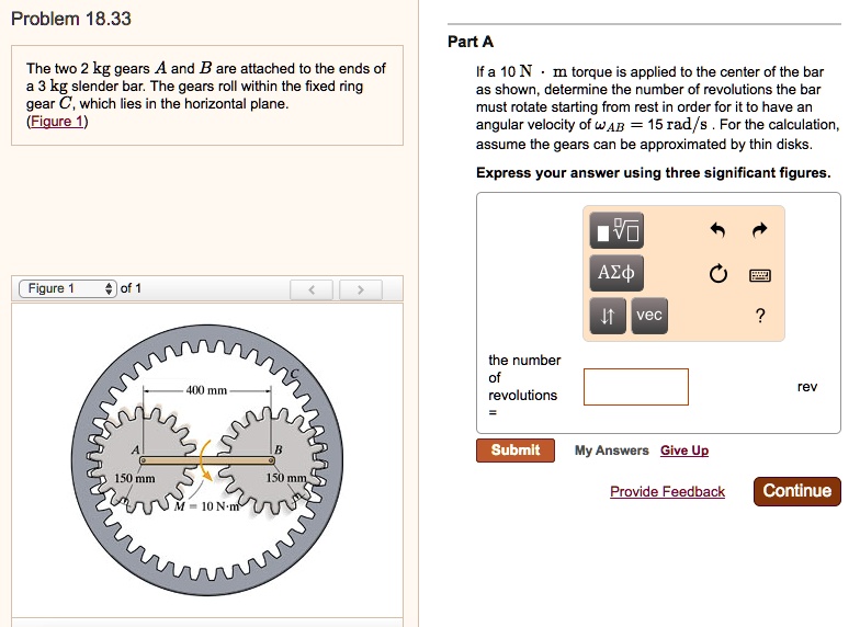 SOLVED: Problem 18.33 Part A The Two 2 Kg Gears A And B Are Attached To ...