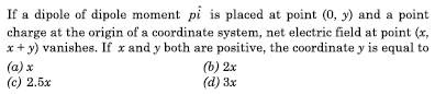 If a dipole of dipole moment pi is placed at point (0, y) and a point ...