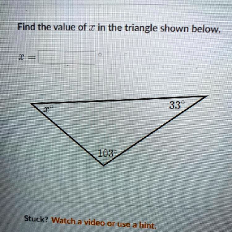 how to find value of x in triangle sides