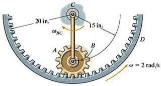 SOLVED: The Planetary Gear A Is Pinned At B. Link BC Rotates Clockwise ...