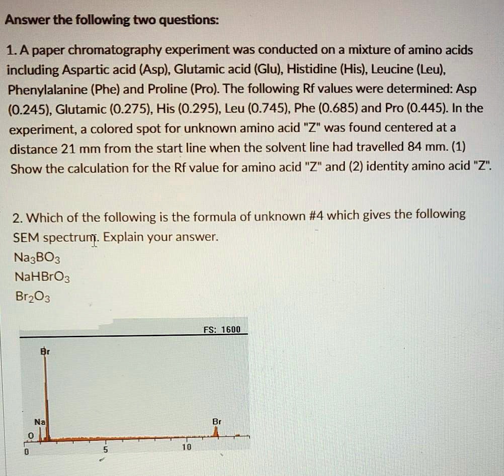 SOLVEDAnswer the following two questions 1.A paper chromatography