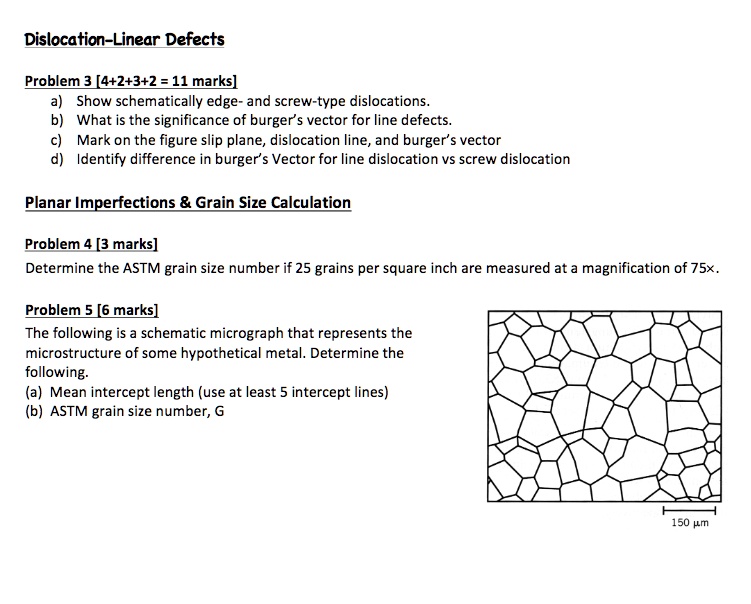 SOLVED Defects Problem 3 [4+2+3+2=11 marks] a) Show schematically edge and