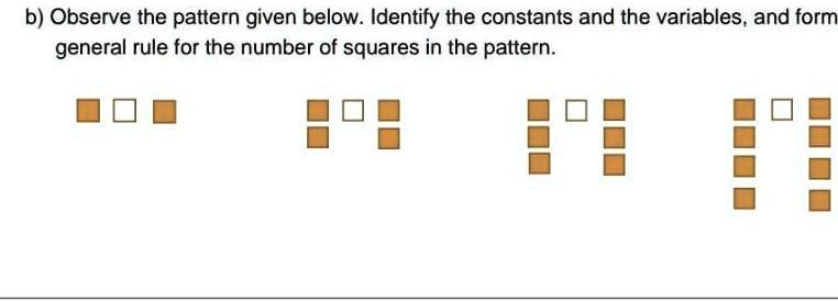 SOLVED:'Observe the pattern given below. Identify the constants and the ...