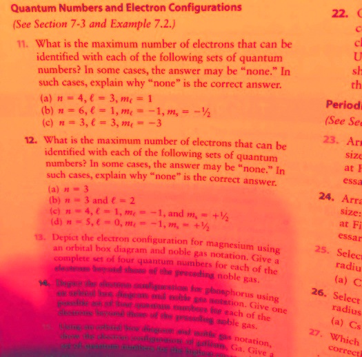 quantum numbers examples with answers