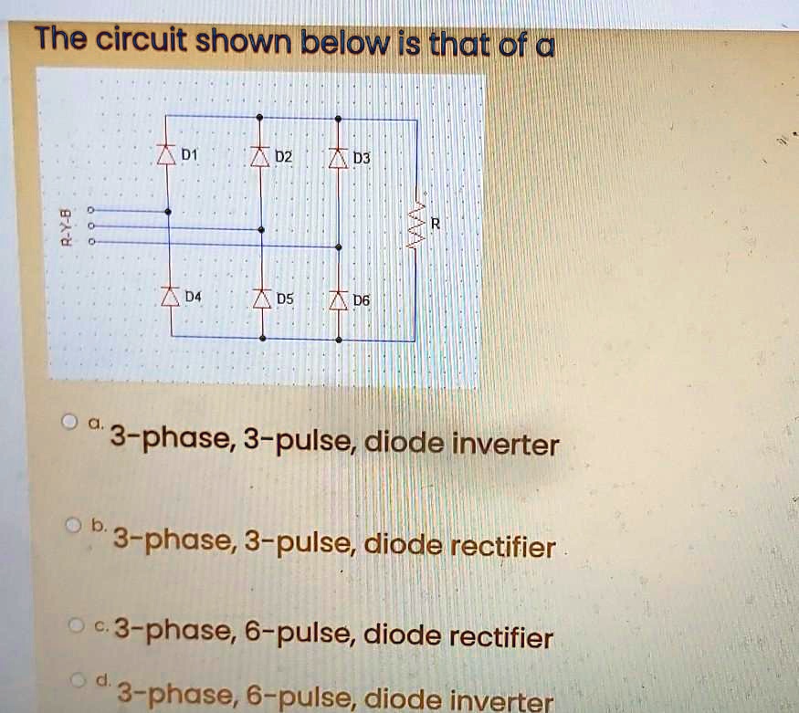 SOLVED The circuit shown below is that of a 3phase, 3pulse diode