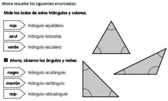 SOLVED: mide los lados de estos triángulos y colorea por favor me ...