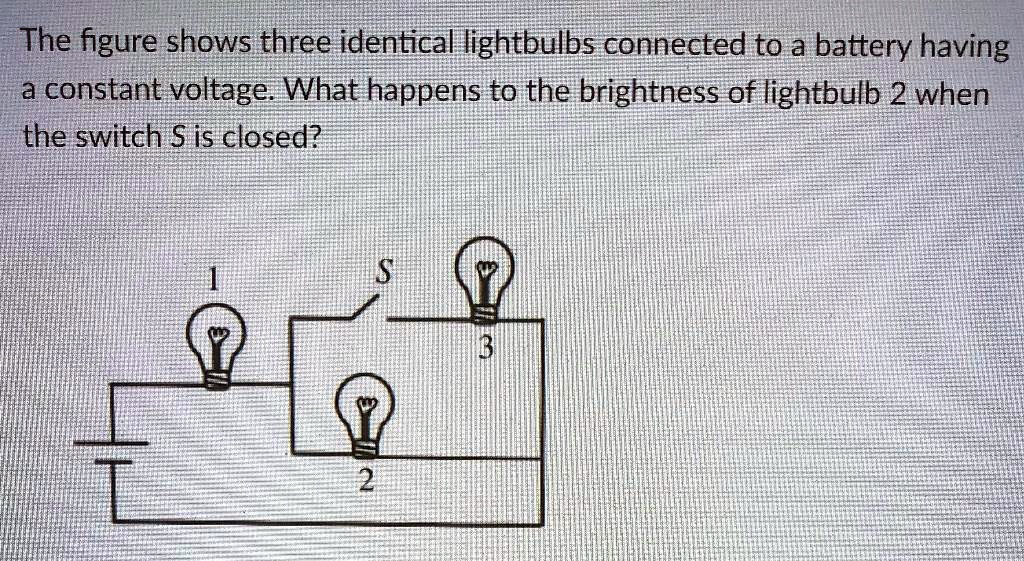 the figure shows three identical lightbulbs connected to a battery