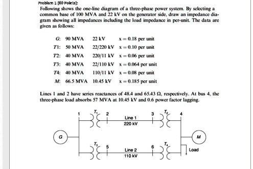 SOLVED: Problem[60Folnrts]: The following shows the one-line diagram of ...