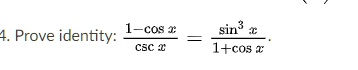 1 cos prove identity csc sin 1c05 78193