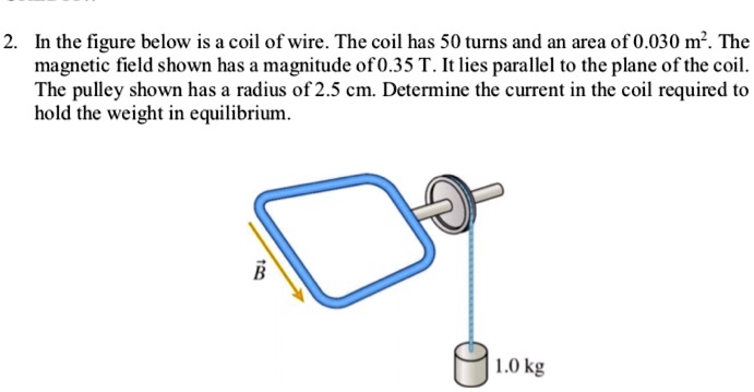 in the figure below is a coil of wire the coil has 50 turns and an area ...