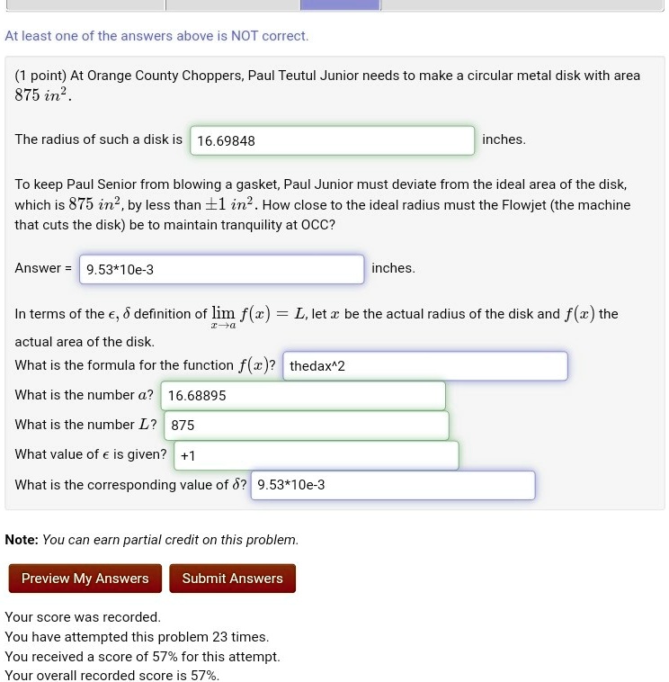 SOLVED At least one of the answers above is NOT correct. Point At