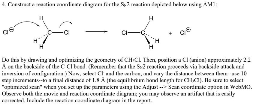 Solved Construct A Reaction Coordinate Diagram For The Sn2 Reaction Depicted Below Using Ami