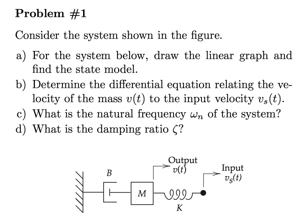 Problem #1 Consider the system shown in the figure. a) For...