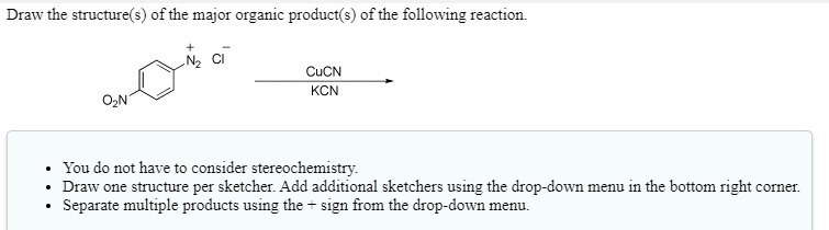 SOLVED: Draw the structure(s) of the major organic product(s) ofthe ...