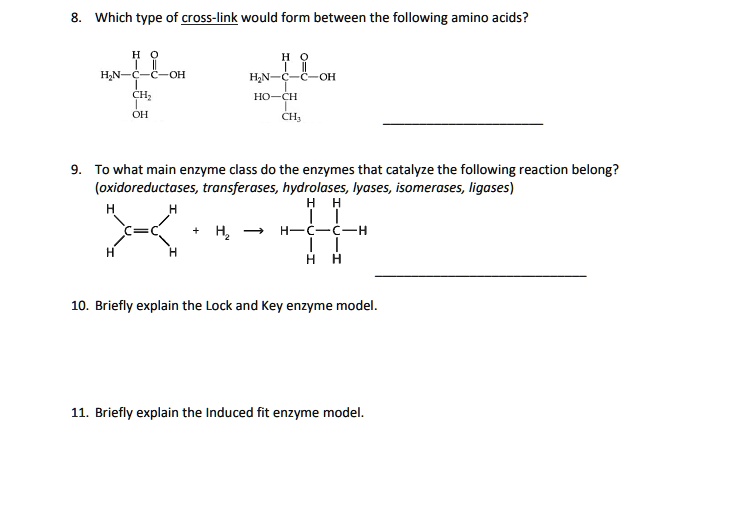 SOLVED 8. Which type of crosslink would form between the following