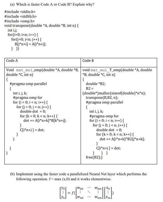 part b pseudo a which is faster code a or code b explain why include ...