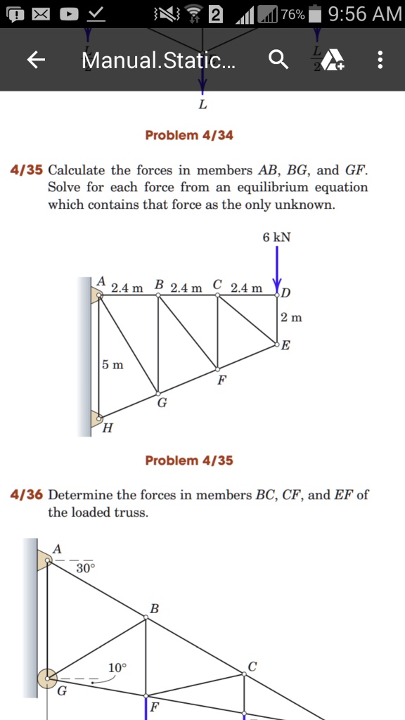 Please Do The Problem 434 Chapter 4 Structures Mechanics Statics 7th ...