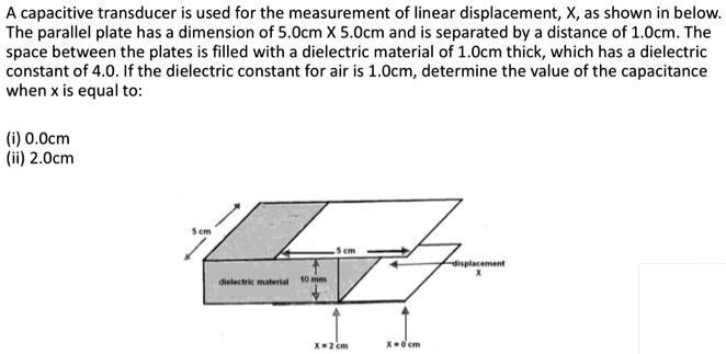 SOLVED: A capacitive transducer is used for the measurement of linear ...