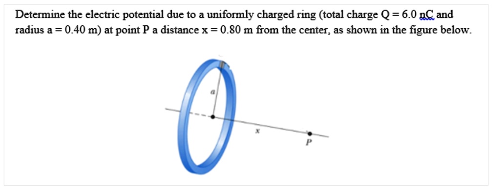 SOLVED: The figure shows a ring of outer radius R = 23.0 cm,inner radius  r=0.250R,and uniform surface charge density o = 7.30 pC/m2.With V = 0 at  infinity,find the electric potential at