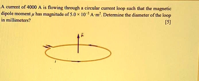a cunent of 4000 a is flowing through a circular current loop such that ...