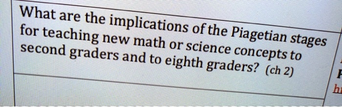 SOLVED What are the implications of the Piagetian stages for