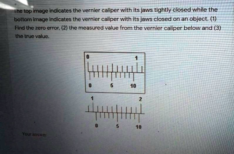 SOLVED The top image indicates the vernier caliper with its jaws