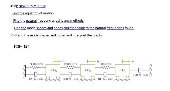 SOLVED: Using Newton's Method: I. Find the equation of motion II. Find ...