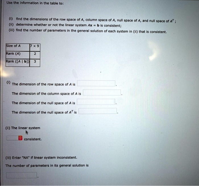 SOLVED Use the information in the table to Find the dimensions