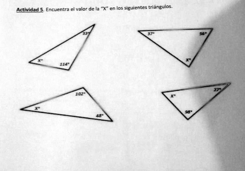 Encuentra El Valor De X En Los Siguientes Triángulos