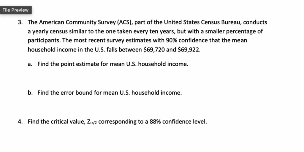 3 the american community survey acs part of the united states census bureau conducts a yearly census similar to the one taken every ten years but with a smaller percentage of participants th 66855