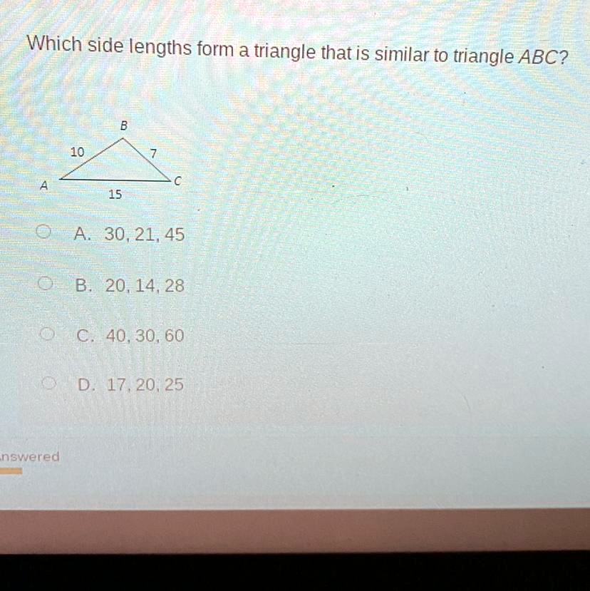 SOLVED: 'Which Side Lengths Form A Triangle That Is Similar To Triangle ...