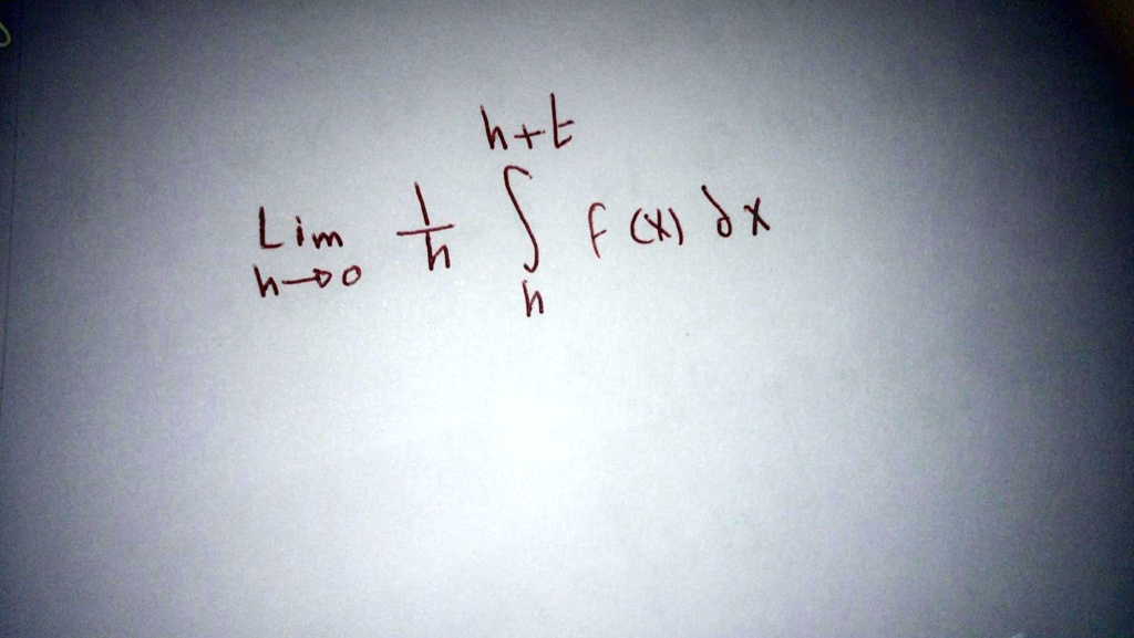 limh → 0(1)/(h)∫h^h+t f(x)   dx