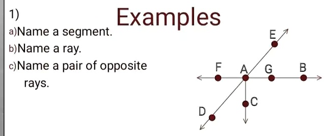 Name two pairs of opposite rays, please. ​ 