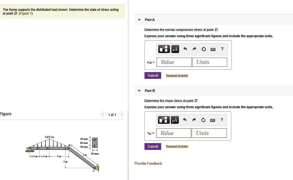 SOLVED: The Frame Supports The Distributed Load Shown. Determine The ...