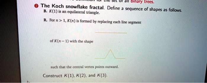 SOLVED: Binary trees: The Koch snowflake fractal. Define a sequence of ...