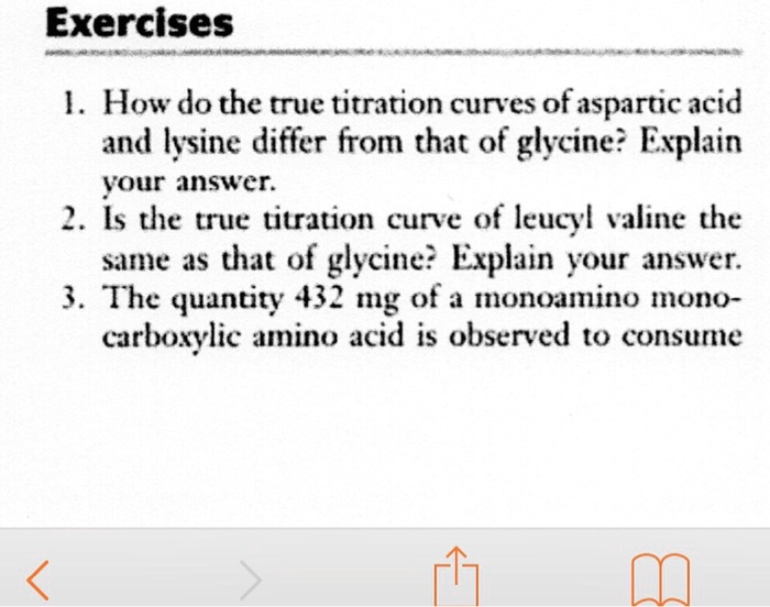 SOLVED 1. How do the true titration curves of aspartic acid and lysine