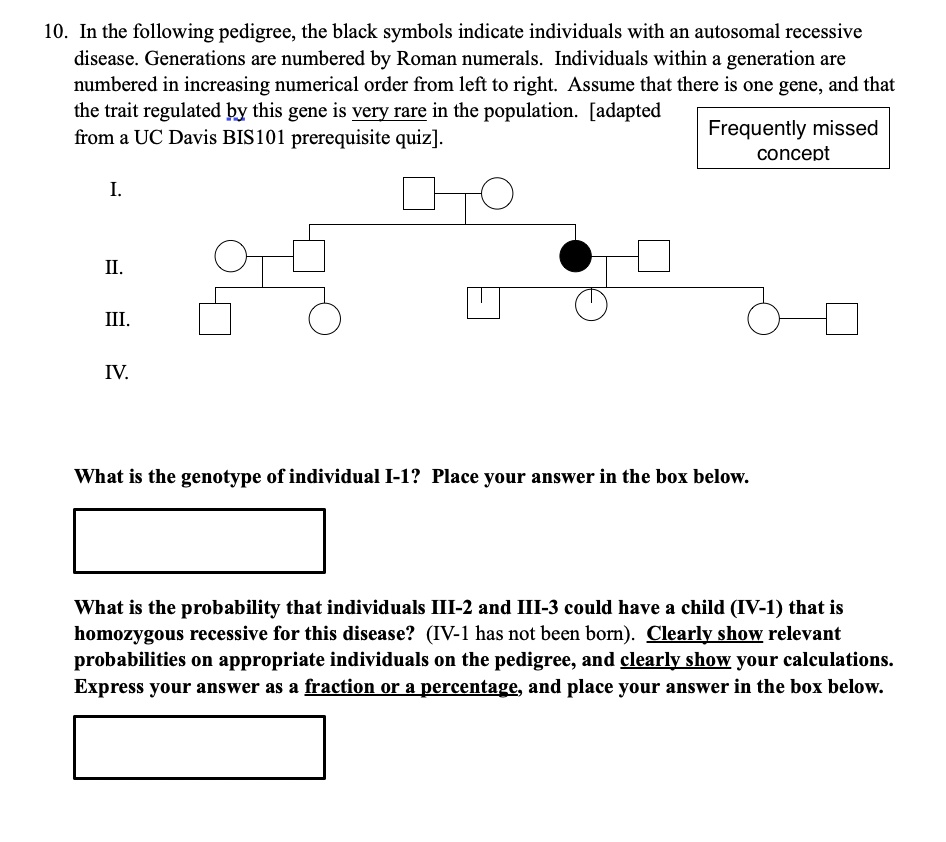 10 in the following pedigree the black symbols indicate individuals ...