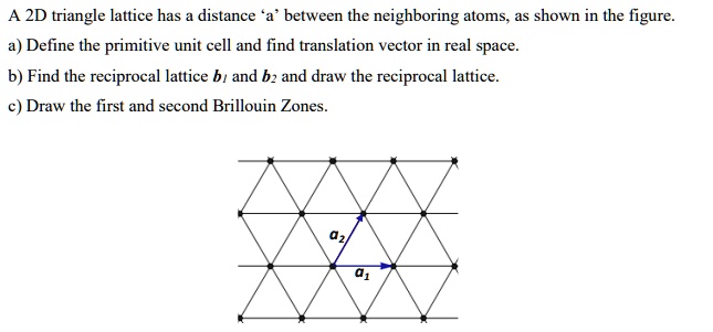 a 2d triangle lattice has distance between the neighboring atoms as ...